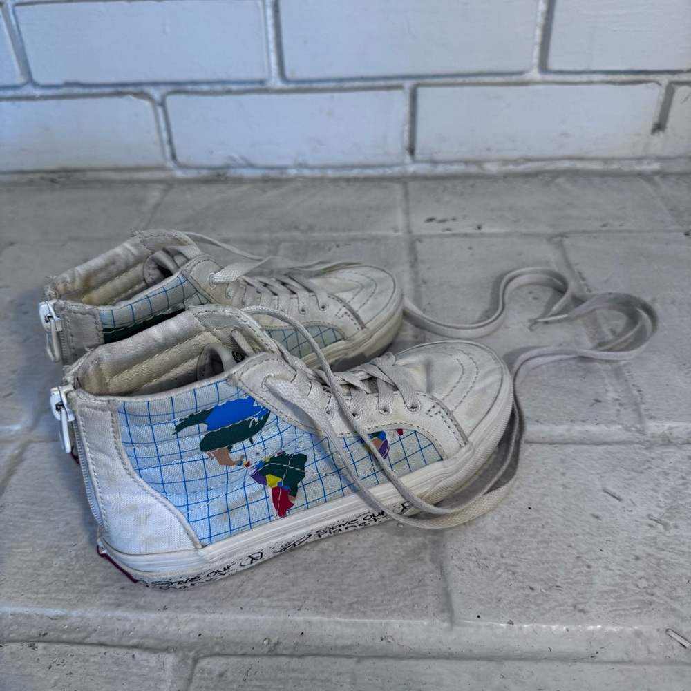 Vans Save Our Planet Earth Sk-8 High Top Youth Sneaker Size 13.5